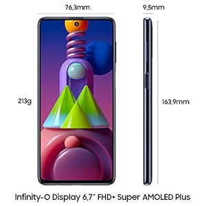 Samsung Galaxy M51, Smartphone, Display 6.7" Super AMOLED Plus, 4 Fotocamere, 128GB Espandibili, RAM 6 GB, Batteria 7000 mAh, 4G, Dual Sim, Android 10, Nero [Esclusiva Amazon] - immagine 3