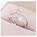 Sewanz Women's Simple Sterling Silver Finger Rings,Crystal Butterfly Opening Filigree Nail Ring