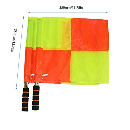 Dalkeyie 1Pair Soccer Referee Flags Professional Fair Play Football Linesman Flags with Storage Bag Sports Game Referee Equipment(Yellow&red)
