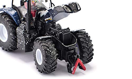 Siku 3220, Weihnachtstraktor New Holland T8.390, 1:32, Metall/Kunststoff, Blau, Inkl. Weihnachtsmann-Fahrer, Anhängerkupplung, Öffenbare Motorhaube – Bild 5