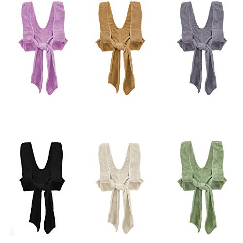 Vrouwen onregelmatig vest DIY gebreide trui vest Y2k gebreide jas Crop Tank Top meerdere stijlen van dragen - Image 3