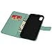 Mavis's Diary iPhone XR Case Wallet, Flip Case Fashion Bling Diamond for Women, Leather Folio Cover for iPhone XR Green