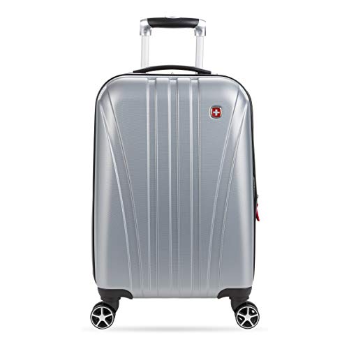 SwissGear 7585 Hardside Expandable Luggage with Spinner Wheels, Silver