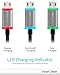 LED Micro USB Cable (1 FT), FosPower [Quick Charge 3.0] Reversible Micro B to Reversible USB A Cable [Full Speed Charging]