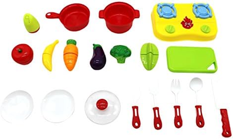 ZERBO PRETEND Chop Cook and Serve Mini Sized Play Food Toy Set for Kids