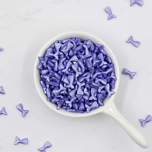 POSHPIN Purple Mermaid Tails Sprinkles, Purple Sprinkles, Mermaid Party Sprinkles, Mermaid Cake Decoration (1 lb bag, 5 packs)