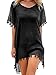 Adreamly Women's Stylish Chiffon Tassel Kaftan Swimsuit Beachwear Cover Up Free Size Black