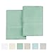 Pizuna Pure 100% Cotton Pillow Cases Queen Size Set of 2 Sage, Luxurious 400 Thread Count Long Staple Cotton Sateen with Stylish 4