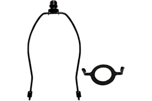 5" Lamp Shade Harp Holder and E26 Light Base UNO Fitter Adapter Converter Finial Set,for Table and Floor Lamps