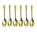 Huayoung 6-pcs Demitasse Espresso Spoons Gold Stainless Steel Mini Tea Coffee Spoons-4.7” Long