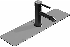 CYlovinho Kitchen Sink Faucet Splash Guard, Faucet Absorbent Mat, Silicone Faucet Water Catcher Mat for Countertops, Bathrooms, Farmhouses, RVs (Light gray, 5.4''*14.96'')