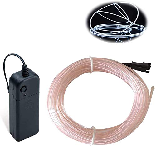 Balabaxer EL Wire White, 32.8ft/10m Neon Lights Portable Electroluminescent Wire for Parties, Halloween, Christmas, DIY Decoration