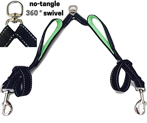 Vaun Duffy Double Dog Leash Coupler with Two Padded Handles, No Tangle Splitter Swivel, Reflective Stitching, 1 Inch Wide, Adjustable 18-24 Inches, Strong Lead for Walking 2 Large or Medium Dogs - Image 9