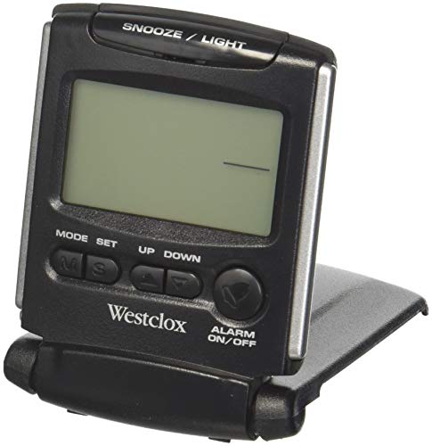 Westclox 72028 Fold-Up Travel Alarm Clock, Medium, Black