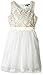 My Michelle Girls' Big Sleeveless Dress with Sequin Chevron Top with Ribbon Waistband and Pleated Bottom