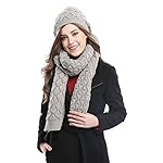Bellady Women's Knitted Double Layers Beanie Cap with Pom Pom, Scarf Two Peice Set Bellady Women's Knitted Double Layers Beanie Cap with Pom Pom, Scarf Two Peice Set