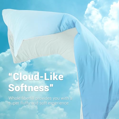Elegear Cooling Comforter King Absorbs Body Heat to Keep Cool, Double-Sided Cooling Blanket for Hot Sleepers Arc-Chill Cool Fabric Q-Max>0.5, Lightweight Summer Comforter Cold Blanket,light blue