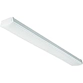 Lithonia Lighting 4 Foot LED Light Fixture, Low-Profile LED Wraparound Flush Mount Ceiling Light, 4000K Cool White, 120V, 48-