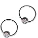 Set of Two AB Crystal 20g-18g-16g-14g Captive Bead Rings-Cartilage Earrings-Steel CBR-Nipple-Lip Ring