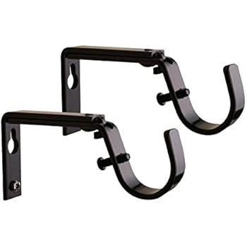 Meriville Set of 2 Oil-Rubbed Bronze Curtain Drapery Rod Bracket for 1-Inch Rod, Adjustable