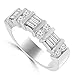 Madina Jewelry 1.50 ct Baguette and Round Cut Diamond Wedding Band Ring in Platinum in Size 9