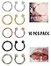 FINREZIO 10Pcs 14G Stainless Steel Nose Rings Hoop Lip Nipple Piercing Jewelry Sleeper Earrings Tragus Cartilage Earrings 8mm-10mm (10mm Inner Diameter)