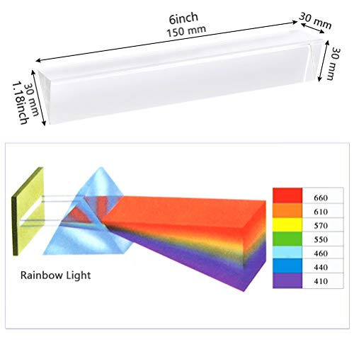Kristall Dreiecksprisma Optisches Glas Refraktor Dreifach Kristall in Physik Lichtspektrum Glas Prisma 30 * 30 * 30… – Bild 6