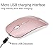 Tsmine Wireless Bluetooth Mouse, Silent Rechargeable Mice, 1600 DPI 3 Adjustable Levels, Noiseless Mini Mouse for MacBook Pro/Air, iPad, iPhone Laptop, Computer,Desktop, PC(Pink)