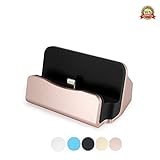 iPhone Charger Dock Cradle Desktop Stand with Lightning Cable Connector for Charge and Sync Data of Apple iPhone 7/7 Plus/ 6/6s/6 Plus/6s Plus/iPod Nano 7th Gen/iPod Touch 5,6th Gen - Rose Gold