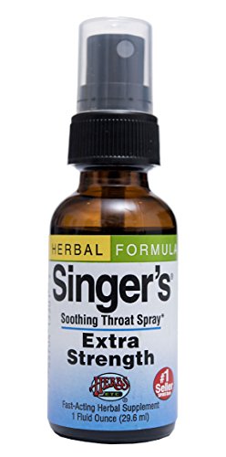 Singer's Saving Grace Extra Strength - Promotes Voice Clarity & Vocal Comfort - Herbal Remedy Soothes Moistens & Lubricates Throat Tissues - Clears Thick Throat Mucus - 1 oz Spray (Contains Echinacea + Osha Root + Propolis & More) - Herbs Etc