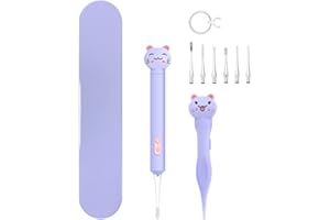 CSGTSWGS 2 Pack Baby Nose and Ear Cleaner, Nasal Booger and Ear Wax Removal Tool Nose Cleaner Tweezers with Light for Newborns Infants Adult Safely Clean Baby's Boogers Ear Wax Baby Must Have Items(Purple)