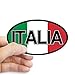 Italia Italy in Italian and Italian Flag Car Bumper Sticker Decal Oval