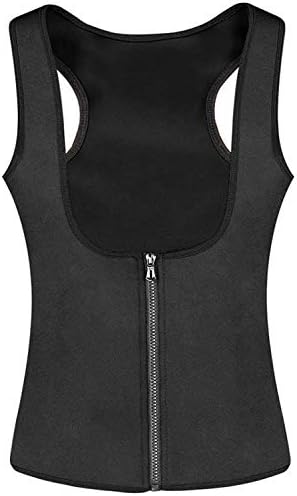Women Neoprene Sauna Sweat Waist Trainer Vest with Zipper for Weight Loss Gym Workout Body Shaper Tank Top Shirt