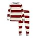 Burt's Bees Baby Baby Toddler & Kids Pajamas, Tee and Pant 2-Piece PJ Set, 100% Organic Cotton, Red Rugby Stripe, 3T