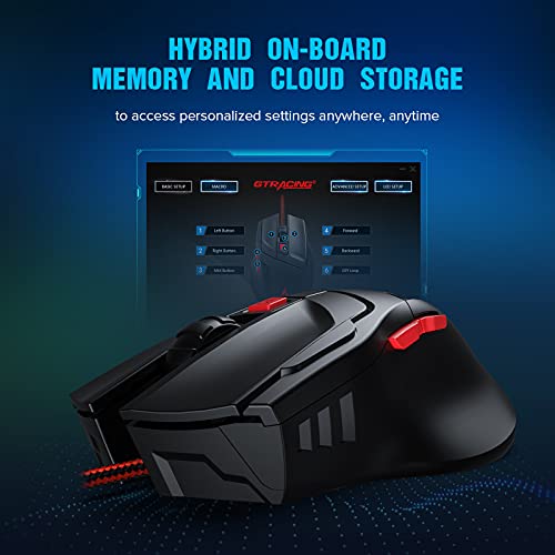 GTRACING Gaming Mouse Wired 7200 Dpi 6 Key Programmable Gamer Ergonomic USB Computer Mice Led Breathing Light Gamer Desktop Laptop Pc Gaming Mouse with Macro Recording for Windows,Mac,Pc Mice Gt790