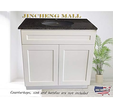 24 W X 21 D New White Shaker Single Sink Bathroom Vanity Base Cabinet Suit Any Bathroom Style Amazon Com