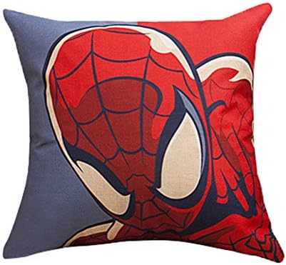Haru Homie Spider-Man Cotton Linen Home Decorative Outdoor Throw Pillow Covers Cushion Case Cover for Sofa Car Pillowcase 18"x18"