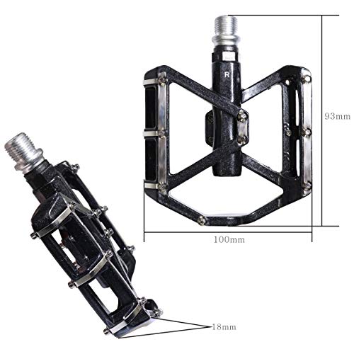 IZTOSS Mountain Bike Pedals Platform Bicycle Flat Alloy Pedals 9/16" -Black