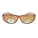 Womens Polarized Fit Over Glasses Sunglasses Oval Rhinestone Frame Brown
