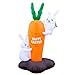 Holidayana Bunnies and Carrot Easter Inflatable 8ft Inflatable Yard Decor Includes Built-in Bulbs, Tie-Down Points, and Powerful Built-in Fan