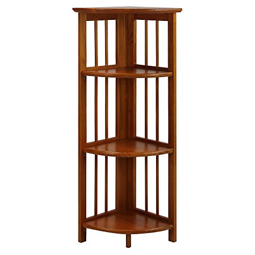 Buy Folding Corner Bookcase 4 Tier Furniture Shelves Storage Home