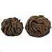 REECHO Thick 2PCS Updo Messy Hair Bun Curly Wavy Ponytail Extensions Hairpieces Hair Scrunchies for Women Girls Color Ash Light Brown