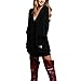 ZANZEA Women's V-neck Long Sleeve Loose Blouse Jumper Tops Mini Dress Pullover Black US 14/ASIAN XL