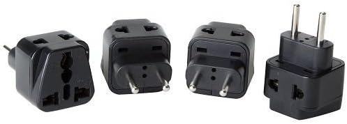 EopZol™ Type C Grounded 2 in 1 Plug Adapter (4 Pack)- Europe Russia UAE