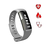 XFCS M2 Smart Wrist Band R5 PRO Heart Rate Blood Pressure Oxygen Oximeter Sport Bracelet Watch Intelligent for iOS Android-Grey
