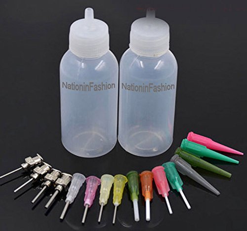 NationIn Henna Applicator bottles, Tattoo, Henna, Jagua 1 oz - Qty 2, 16 tips by NationInFashion