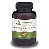 Hemp Oil Supplement Softgels - 15mg - 60 Count - Restorative Botancials - Extracted from Organically Grown Hemp - Supports Health Sleep Patterns