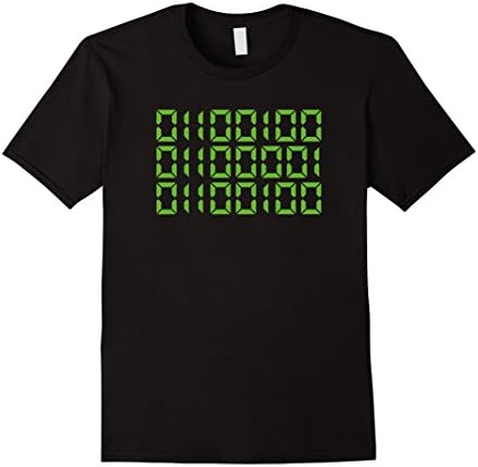 Mens Dad In Binary Code T-Shirt - Funny Father's Day Gift - Green Large Black