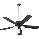 Quorum 4525-359 Ovation 52" Ceiling Fan with LED Lights, Matte Black
