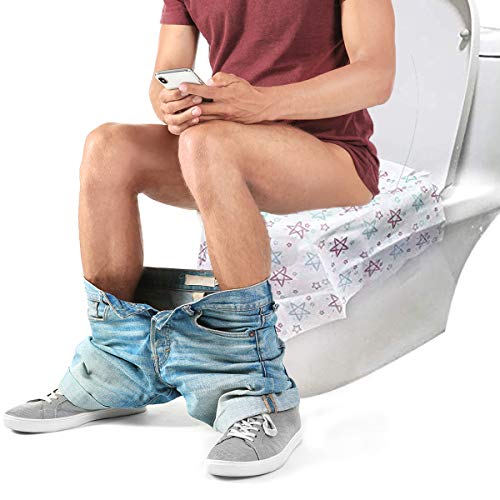 Disposable Toilet Seat Covers for Kids Potty Training, Adults - Potty Seat Cover for Toddlers, Children - Large Size, Waterproof, Individually Wrapped | Great for Home Travel (40 Pack Stars)